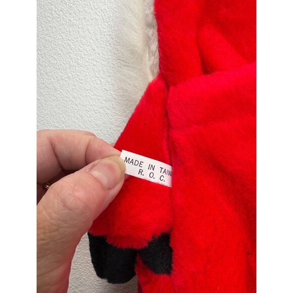 Vintage 3D Santa Claus 21" Hanging Plush Christmas Stocking Pockets Front and Ba - Picture 4 of 5